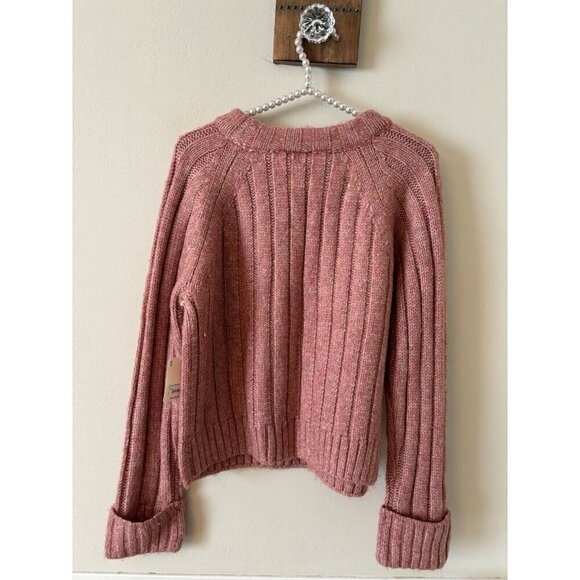 NWT ana A New Approach Size S Sweater Dusty Rose Soft Cable Knit - Picture 4 of 7